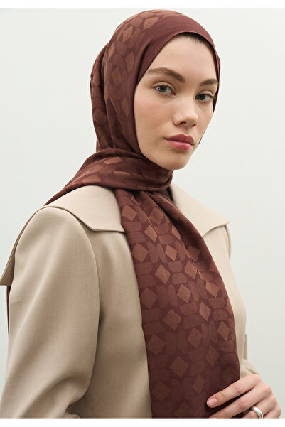 Fresh Oslo Cotton Flower Jacquard Shawl Tree Bark