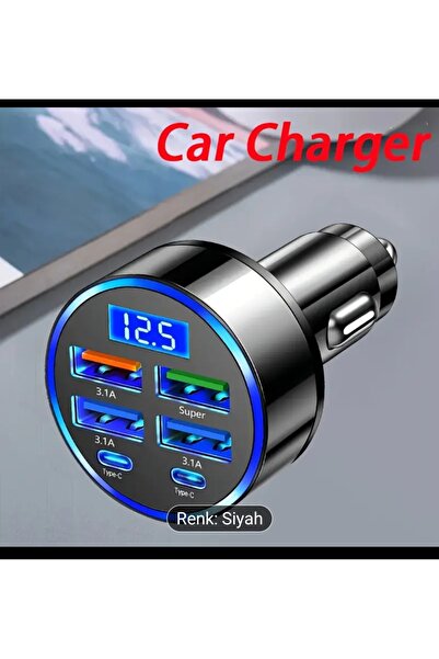 Araç içi şarj cihazı, 6 girişli