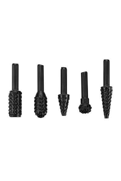 Lawazim مجموعة ملفات خشبية دوارة مكونة من 5 قطع - رؤوس سداسية لطحن وتشكيل الخشب والمعادن