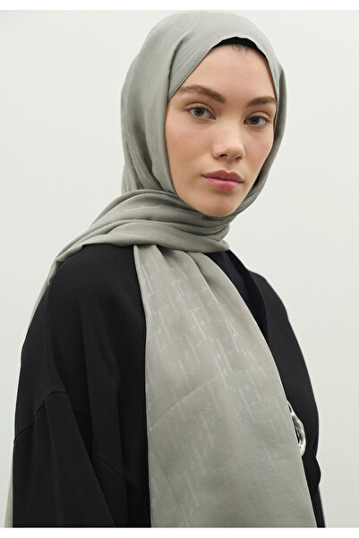 Freshscarfs Monogram Cotton Floch Jacquard Shawl Cool Grey