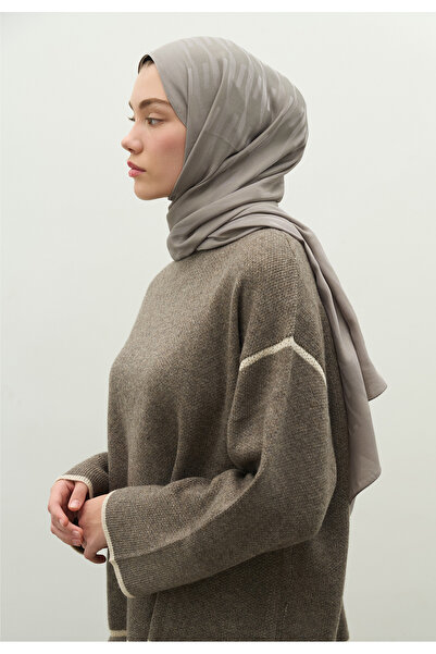 Freshscarfs Nara Cotton Flower Jacquard Shawl Silver