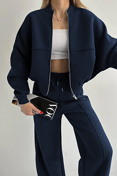 YAKAMEL Women's 3-Ply Bomber Jacket High Waist Tracksuit Set