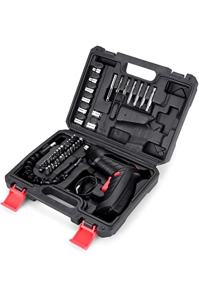 EXCEFORE مفك براغي كهربائي 4.2 فولت لاسلكي قابل لإعادة الشحن مع مجموعة رؤوس م...