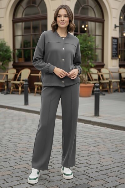 TOFİSA Set dublu Modaal cu închidere rapidă Fumurit - 28061-FUME