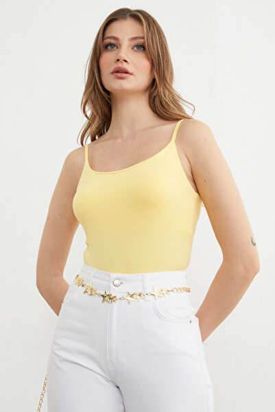 Fulla Moda Basic İp Askılı Çıtçıtlı Body