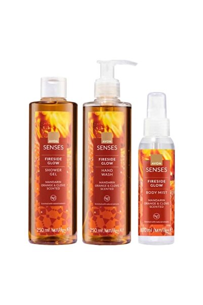 AVON Set of 3 Avon products, shower gel 250ml, body spray 100ml, liquid soap 250ml, mandarin and clove aroma