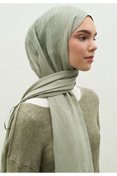 Freshscarfs Nara Cotton Flower Jacquard Shawl Cool Gray