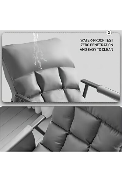 Roam shop Modern Rocking Recliner Chair with Ottoman Upholstered Fabric Lounge Chair with High Back gray-blue