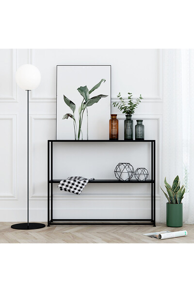Zztcmp Console Table,2 Tier Entryway Table,120 * 25 * 80 CM Sofa Table（Black）