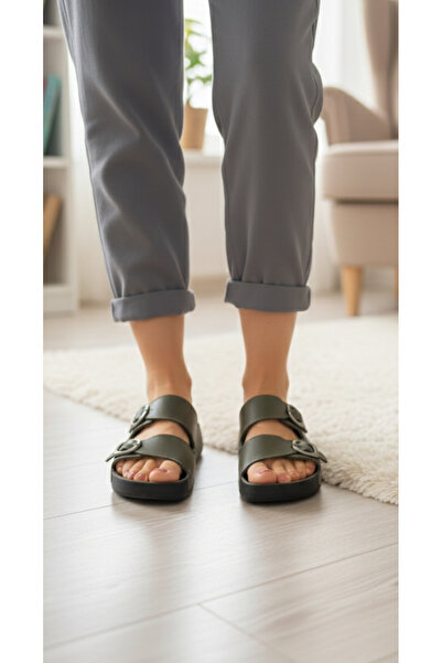 Hızlı Al Orthopedic Sole Stylish Slippers with Adjustable Buckle and Sewing (Big Size, Prefer Number 1 for Smaller Size)