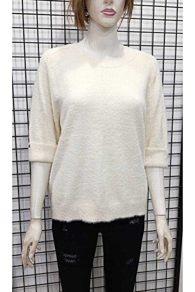 WIENELLA Bearded Textured Crew Neck Sweater