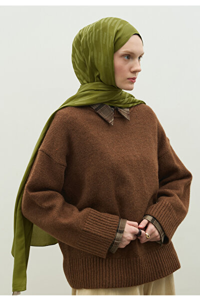 Freshscarfs Nara Cotton Flower Jacquard Shawl Forest