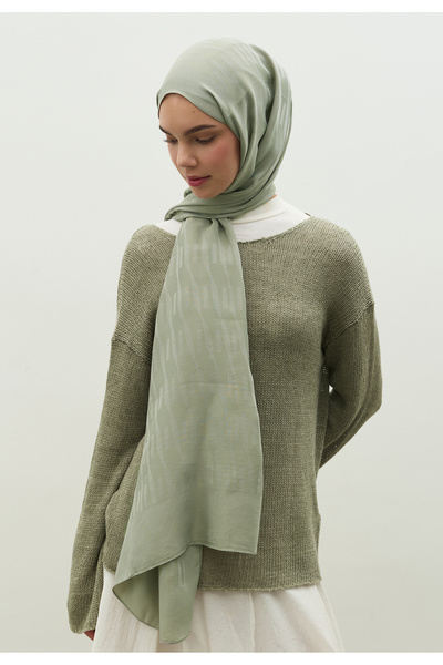 Freshscarfs Nara Cotton Flower Jacquard Shawl Cool Gray