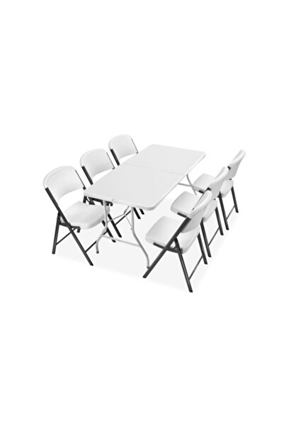 AL ELMAM ALSHAMEL TRADING COMPANY White Fiber 7-Piece Garden Table Set