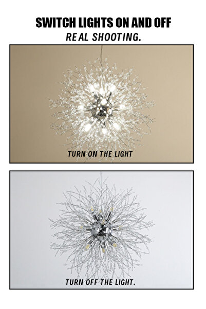 Generic Dandelion fireworks chandelier, crystal restaurant lamp, modern and simple bedroom bar lamp