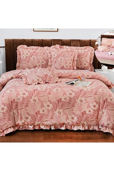 Casa de Vis Double bed linen set, satin cotton, 180 x 200 cm, 6 pieces, elastic, multicolor (Casa de Vis, VOL-03