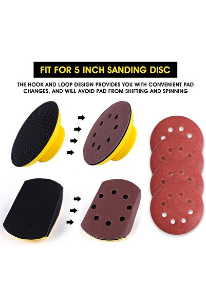 EXCEFORE 5in Hook and Loop Sanding Blocks, 2-Pack (Round & Mouse Hand Sanding Blocks)