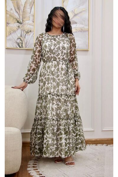 SELSAL Layered floral chiffon dress