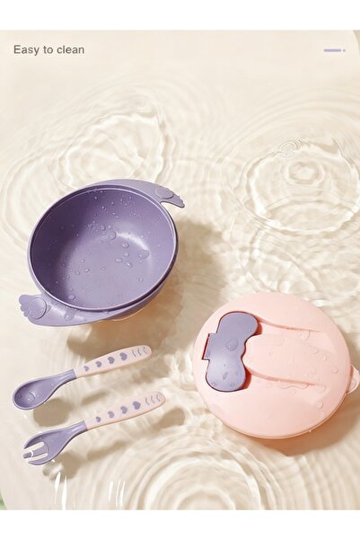 Generic Training Bowl for Children Suction Bowl Portable Non-Slip, Shatterproof Rubber Bowl for Babies