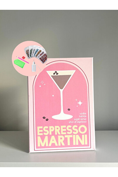 YADA Espresso Martini Bar - Rhinestone Kit Diamond painting, Kristal Taş Yapıştırma 25x35 Kanvas