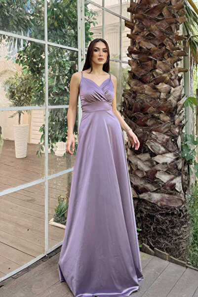 Sindimoda Bilica İp Askılı Saten Abiye 45422