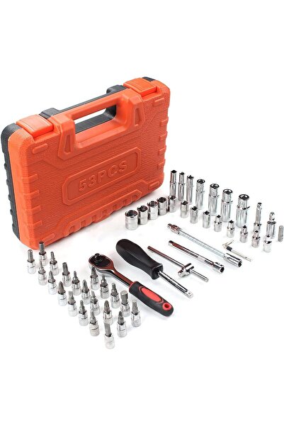 Arabest 53 Pcs Wrench Socket Set, 1/4 Inch Drive Deep Socket Kit