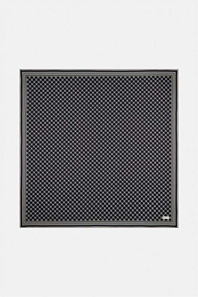 Vakko وشاح حرير تويلي - سلسلة خاصة - أسود إكرو