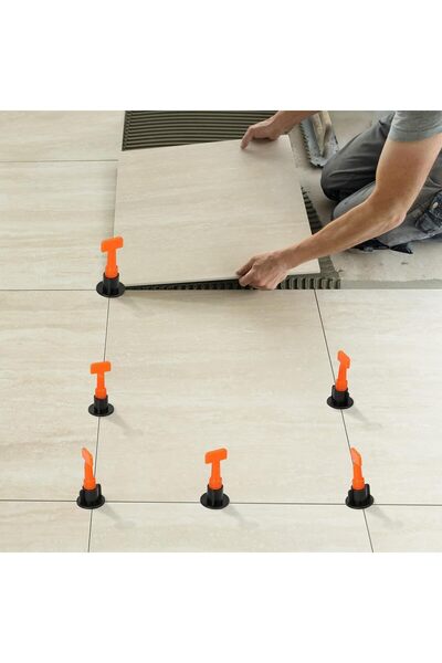ELECDON Tile Leveler Spacers, 51Pcs Tile Leveling System Kit - Reusable Tile Installation Tool Kit f