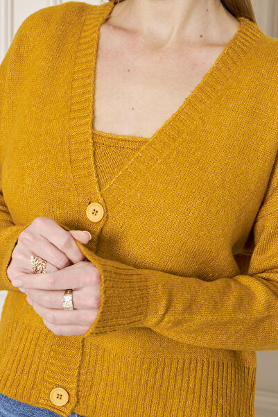 GND Women's Strap Tank-Cardigan 2-Piece Knitwear Set