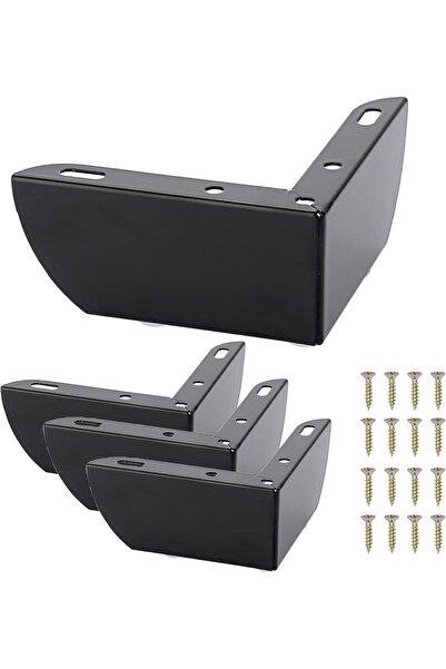 NALACAL 4Pcs 5.5cm Metal Sofa Legs Furniture Feet (Black)
