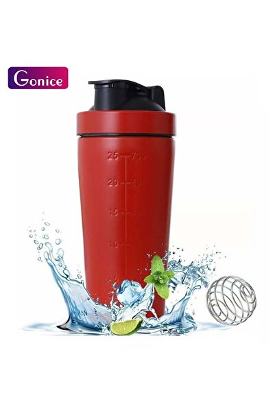 Gonice Stainless Steel Protein Shaker Bottle with Wire Whisk, 750ml