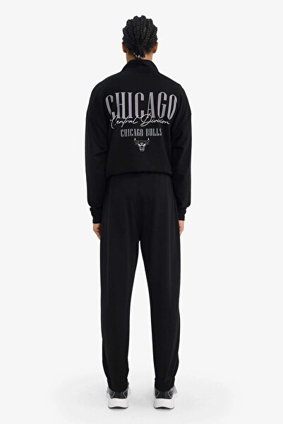 DeFacto F1460Axbk81 Black Nba Chicago Bulls Standard Fit Modal Jogger