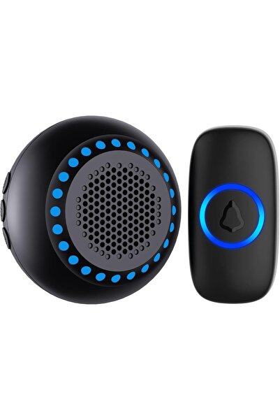 EXCEFORE جرس باب لاسلكي بمدى 300 متر، 32 نغمة، 5 مستويات صوت، مقاوم للماء