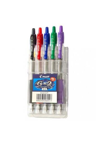 Pilot أقلام جل بايلوت G-2 طقم 5 ألوان مقاس 0.5 مم –