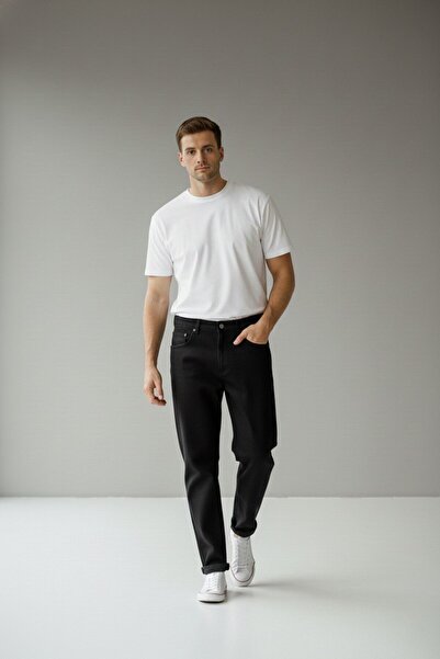 Wkm Denim Ανδρικό τζιν παντελόνι με κανονική εφαρμογή και άνετη εφαρμογή