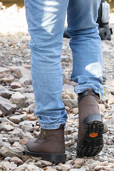 Freemax Unisex αντιολισθητικές μπότες χειμερινού φερμουάρ με εγγυημένη σόλα από γούνα και καουτσούκ iarnă καφέ