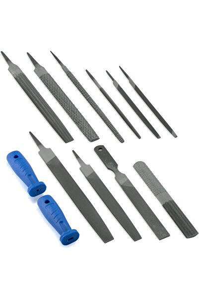 NEİKO 00109A مجموعة مبرد ومبرد معدني مكونة من 12 قطعة (10، 8، 6 بوصة) بمقابض ...