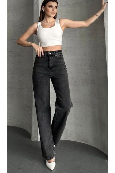 QUUL'Y New Product//Flexible//High Waist//Slop//Women's Palazzo Jeans