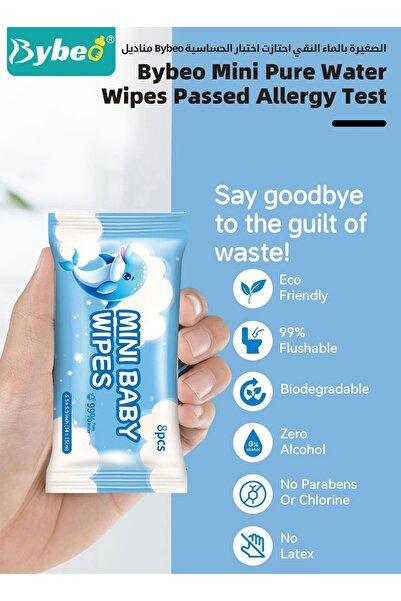 BYBEO Baby Wipes, 99% Pure Water Wipes, Alcohol and Paraben Free, Ultra Soft & Gentle Wet Wipes for Sensit