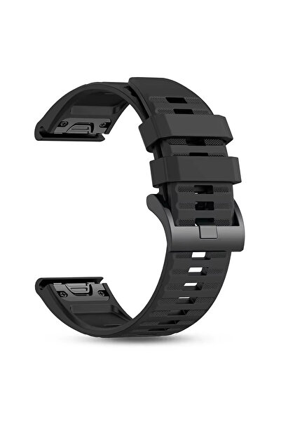 CaseOnn Garmin Forerunner 955 Solar Quick Fit Uyumlu Yedek Silikon Kordon Siyah