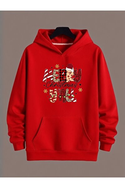 ArtYus Unisex Long Sleeve Transfer Merry Christmas Christmas Printed Plus Size Crew Neck Sweatshirt