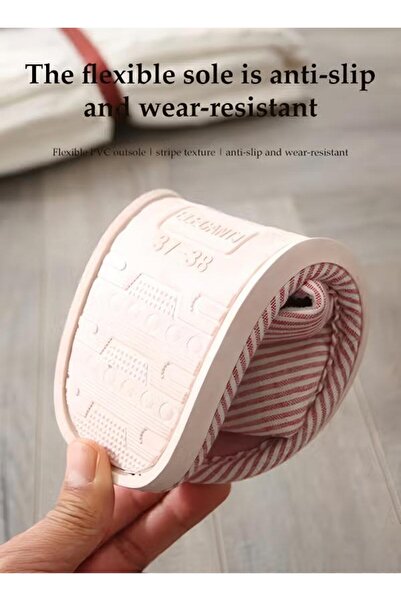 DOMEET Cotton Flax Bare Open Toe Slippers Comfortable Indoor and Outdoor Slippers Anti-skid Linen Slippers