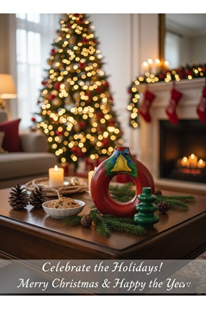 EMO Yılbaşı Vazo Seti🎄🎄 - 2 Adet Yeşil ağaç formunda iki dekoratif vazo yıl...