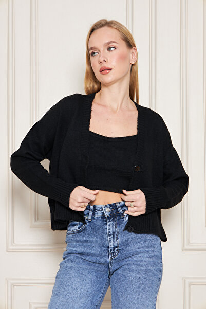 GND Women's Strap Tank-Cardigan 2-Piece Knitwear Set