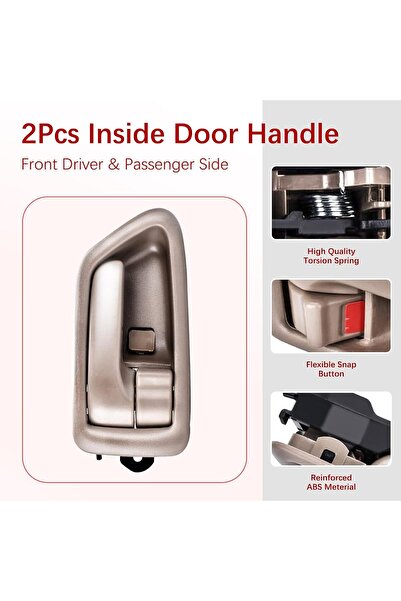 Generic FAERSI 2 Pcs Interior Door Handle Front & Rear Replacement for 1997-2001 Toyota Camry Beige/Tan