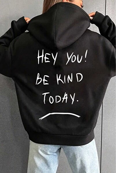 Hunors Sportswear & Company سويت شيرت Hey You مطبوع موديل للجنسين من القطن بغ...