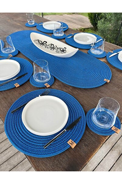 home inn 13-Piece Stain-Resistant Wicker-Look American Dinnerware Set – 6 Pla...
