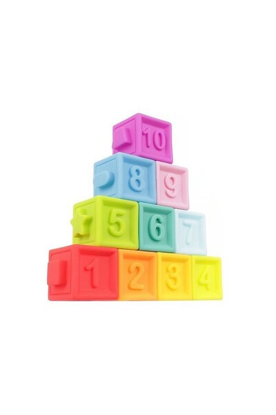 PROCART Children's sensory cubes, soft silicone, multicolor, 5.3 x 6.5 cm, set of 10 pieces
