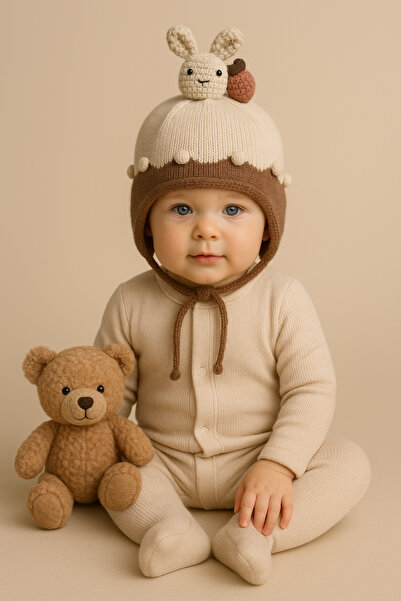 greenmoss Knitted Outer Part, 100% Cotton Inner Part Baby Beanie