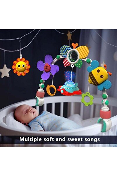 Arabest Musical Baby Stroller Arch Toys, Travel Car Seat Toys, Baby Play Arch Crib Accessory Toys